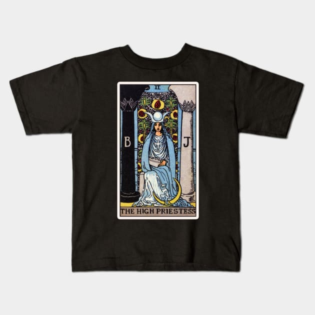 II. The High Priestess Tarot Card Kids T-Shirt by wildtribe